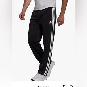 Adidas Black Joggers with White Stripes